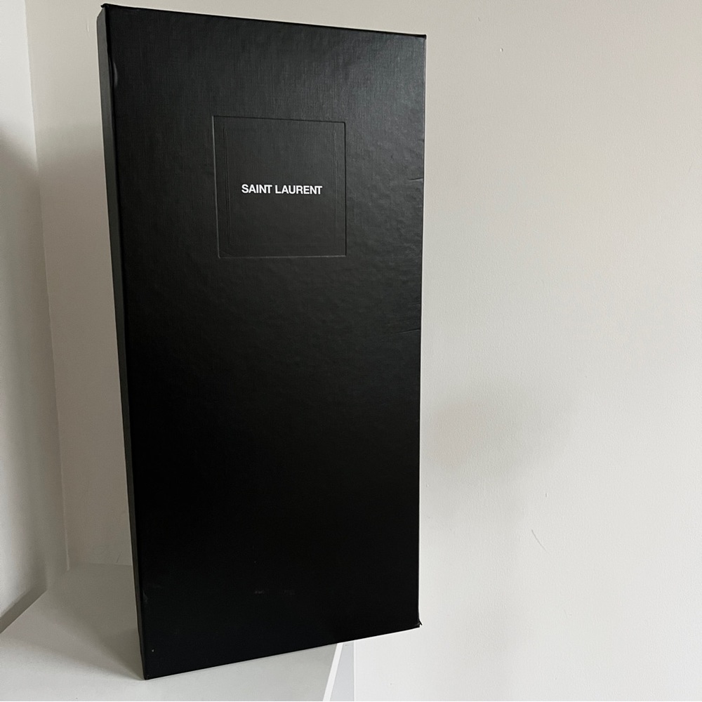 Saint Laurent black suede cut out cage Joplin 105 knee high boots - Picture 14 of 16